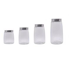 Silicone Gold Set Vorratsdosen Küche, Silber, 32 x 52 x 32 cm, 4 Stück