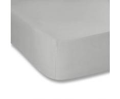 Bianca Plain Dyed Percale Spannbettlaken für Bett 135 cm, 100% Baumwolle, Charcoal, 135 x 200 cm