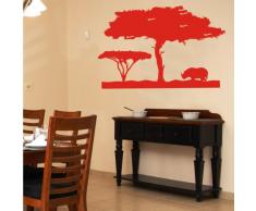 INDIGOS 4052166116480 Wandtattoo w553 Afrika / Steppe Wandaufkleber, 96 x 61 cm, rot