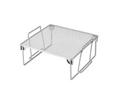 YBM HOME 2255vc Gitterregal, stapelbar, silberfarben