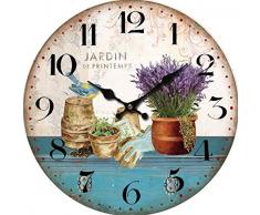 Molhome Vintage Wanduhr 34 x 34 x 4 cm Mehrfarbig