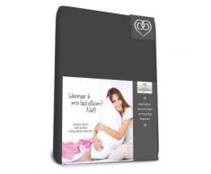 Bed-Fashion Spannbettlaken für Doppelbett, Jersey, anthrazit, Single, 80 x 210 cm