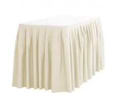 LinenTablecloth 14 ft. Akkordeon Falte Polyester Tisch Rock Elfenbein