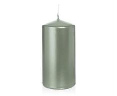 Wiedemann 726117.027 Stumpenkerzen lackiert in Cellophan, Wachs, Silber, 12 x 6 cm, 16-Einheiten