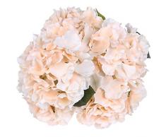 luyue 5 Big Köpfe Künstliche Seide Hortensie Blumenstrauß Fake Blumen Arrangement Home Hochzeit Decor champagnerfarben