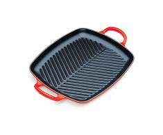 LE CREUSET 20201300600422 GRILLPLATTE RECHTECKIG SIG 30 cm KIRSCHROT, Gusseisen