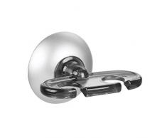 iDesign 22946EU Ultra-Metro Power Lock Zahnbürstenhalter mit Saugnapf fürs Badezimmer, 7 x 5,8 x 4,6 cm, smoke/Silber, Plastik