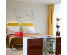 INDIGOS 4052166107853 Wandtattoo w532 Dackel / Hund Wandaufkleber 96 x 54 cm, silber