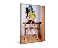 Calvendo Premium Textil-Leinwand 30 cm x 45 cm hoch, Neon Glam | Wandbild, Bild auf Keilrahmen, Fertigbild auf echter Leinwand, Leinwanddruck Menschen Menschen