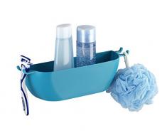 WENKO 22594100 Wandablage Brasil, Aufbewahrungskorb, Dusch-Caddy, befestigen ohne bohren, 30 x 8 x 7 cm, petrol