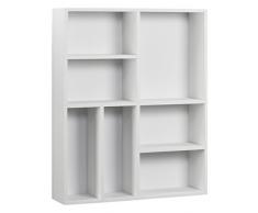 Urban Trends Holz rechteckig Wandregal mit Rückseite und 7 Slots In beschichtet matt-Finish, Weiß