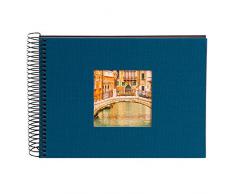 Goldbuch Spiralalbum mit Bildausschnitt, Bella Vista, 24x17 cm, 40 schwarze Seiten, Leinen, Blau, 20 695
