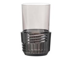 Kartell Trama Trinkglas, Thermoplastisches Technopolymer, Grau, 15 x 8,5 cm, 4-Einheiten