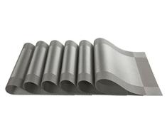 SICOHOME Platzdeckchen PVC Esszimmer Platzsets für Tisch Hitzeisolierung Fleckenabweisend Küche Tischsets Kunststoff Platzsets Vinyl Platzsets Set von 6, Holz, Silbergrau, 45,7 x 30,5 cm