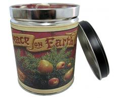 Cranberry Orange Spice Duft Zinn Kerze mit Peace on Earth Label 13 Oz (das eigene Candle Company) – 100 Stunden Brenndauer