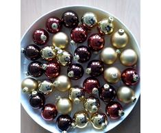 Thüringer Baumschmuck Saico 00.817.981 4 Kugelsortiment, 36-teilig, Mocca/Kupfer/Gold