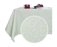 Deconovo Dekorative Oxford-Tischdecke mit Blätterdruck, wasserabweisend, wasserfest, für Esszimmer, Party, Picknick 54W x 72L Inch Foggy Grey