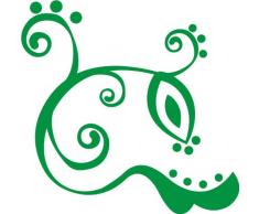 INDIGOS 4051095047322 Wandtattoo w420 Pflanze Blume 120 x 118 cm, grün