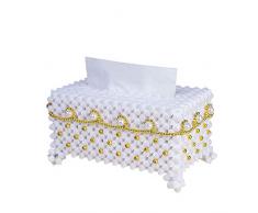 Newsea Papiertaschentuchbox für Badezimmer, Schminktischen, Schlafzimmer-Kommode, Nachttisch, Schreibtisch und Tische 7.5 * 4.3 * 3.9 Inches weiß