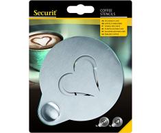 SECURIT Kaffee Schablonen Set von 2, Edelstahl, Grau, 12,4 x 10 x 0,1 cm, 12.4 x 10 x 0.1 cm, 2