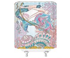 qianliansheji Duschvorhang, Motiv: Horror Totenkopf, niedliche Kinderdekoration, Mädchen, geometrisches Muster, Blumenkunst, Duschvorhang, Lining Landschaft, Ölgemälde, 70 x 70 cm Multi 5590l