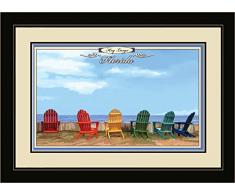 Northwest Art Mall jk-5643 mfgdm ADC Key Largo Florida Adirondack Stühle von Art Wand von Künstler Joanne Kollman, 33 x 40,6 cm