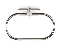 WENKO Turbo-Loc Handtuchring Orea Shine, Befestigen ohne bohren, flexibel nach oben und unten beweglicher Handtuchhalter, massive Qualität, rostfreier Edelstahl glänzend, 20,5 x 12,5 x 7,5 cm