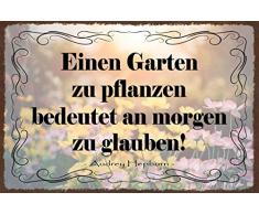 Schatzmix Garten zu Pflanzen bedeutet. Metallschild 20x30 cm Wanddeko Blechschild, Blech, Mehrfarbig