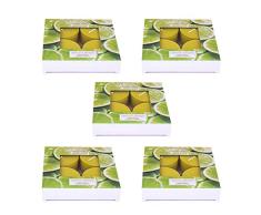 Pajoma Maxi Teelichte Lemongras, 20er Pack (5 x 4 Maxi Duft-Teelichte) in Polycarbonat Hülle