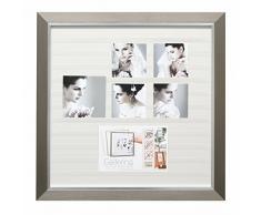 Deknudt Frames S41ND1 Bilderrahmen 40x70 Gallerina Silber mit silberner Innenkante, Galerierahmen mit einzigartigem & einfachem Wechselsystem Kunststoff Fotokader