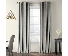 HPD Half Price Drapes VET1213-108-GR Verdunkelungsvorhang, extra breit, mit Ösen, Silbergrau, 100 x 108 cm