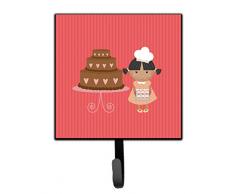 Caroline s Treasures Valentine s Cake Baker African American Wandhaken, Multicolor, S