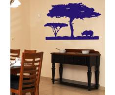 INDIGOS 4052166116541 Wandtattoo w553 Afrika / Steppe Wandaufkleber, 96 x 61 cm, blau