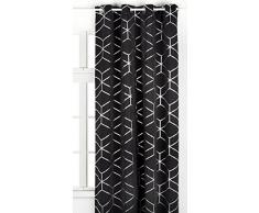 Home Fashion DEKOSCHAL VERDUNKLUNGSSTOFF Bedruckt, Stoff, schwarz, 245 x 140 cm