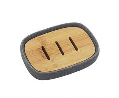 Qulable Seifenschale aus Kunstharz, Seifenschale, Seifenschale, Seifenspender, Seifenspender, Seifenspüle für Badezimmer, Küche, Sandstein-Optik, Deckel im Lieferumfang enthalten dunkelgrau