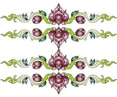 Indigos 4051719845686 Wandtattoo ME217 Tribal Ornament Ranke Pflanze Blume Rose 40 x 31 cm