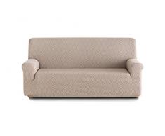 Blindecor Picasso Schutzhülle aus elastischem Sofa 4 Sitzer, Stoff 90x210x100 cm beige