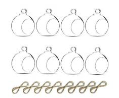 Sfeexun Aufhängen Glas Teelichthalter Globe Pflanze Terrarien/Glas Orbs Air Pflanzen Tee Licht Kerzenhalter Succulents Moos Miniatur Garten Pflanzgefäßen Home Decor Garten DIY Geschenke 6 PCS Stil 1