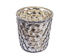 Insideretail Hochzeit Mercury Teelichthalter aus Glas, Blase-mit Distressed Gun Metal Foil, 7cm, Set von 48, Charcoal, 7 x 5 x 7 cm, Einheiten