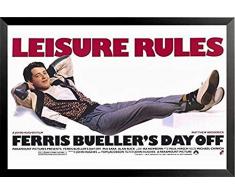 Buyartforless Filmposter, gerahmt, Motiv: Ferris Buellers Day Off - Leisure Rules (Matthew Broderick), 61 x 91 cm