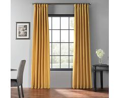 HPD Vorhänge PDCH-KBS30BO-108 Verdunkelungsvorhang, Vintage-Stil, strukturiert, Kunstseide, 50 x 108 cm, Allegro Gold