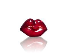 Kosta Boda Make Up Hot Lips Skulptur Himbeere
