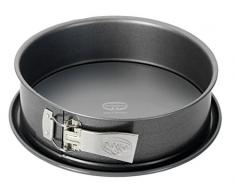 Dr. Oetker Springform mit Flach- und Rohrboden Ø 24 cm, auslaufsichere Kuchenform mit 2 Böden, runde Backform aus Stahl mit keramisch verstärkter Antihaft-Beschichtung (Farbe: grau), Menge: 1 Stück