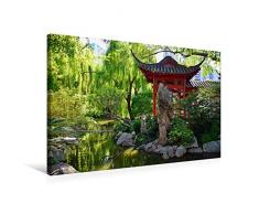 Premium Textil-Leinwand 75 x 50 cm Quer-Format Chinesischer Garten | Wandbild, HD-Bild auf Keilrahmen, Fertigbild auf hochwertigem Vlies, Leinwanddruck von Nina Schwarze