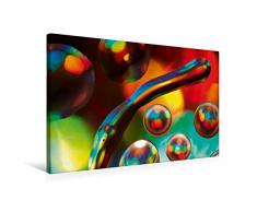 Premium Textil-Leinwand 75 x 50 cm Quer-Format Farbrausch mit Öl und Wasser 07 | Wandbild, HD-Bild auf Keilrahmen, Fertigbild auf hochwertigem Vlies, Leinwanddruck von Veronika Rix