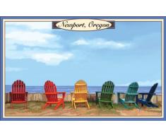 Northwest Art Mall Newport Oregon Adirondack Stühle, ungerahmt, 28 x 43 cm