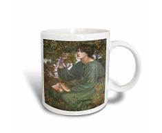 3dRose Day Dream, Dante Gabriel Rossetti Kaffeebecher, Keramik, Weiß, 12,7 cm x 11,43 x Stollen