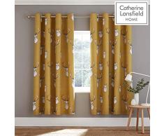 Catherine Lansfield Stag Ösenvorhang, Ocker, 168x183cm