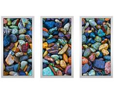 Bild ideal International Wasser Steine 5,1 cm Gerahmter Plexiglas-Wand Kunst, Set von 3, 17.5 W x 33.5 H x 1 D