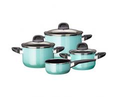 Silit Modesto Line Topfset 4-teilig, Töpfe mit Glasdeckel, Silargan Funktionskeramik, Induktionstöpfe, Topf Induktion, grün